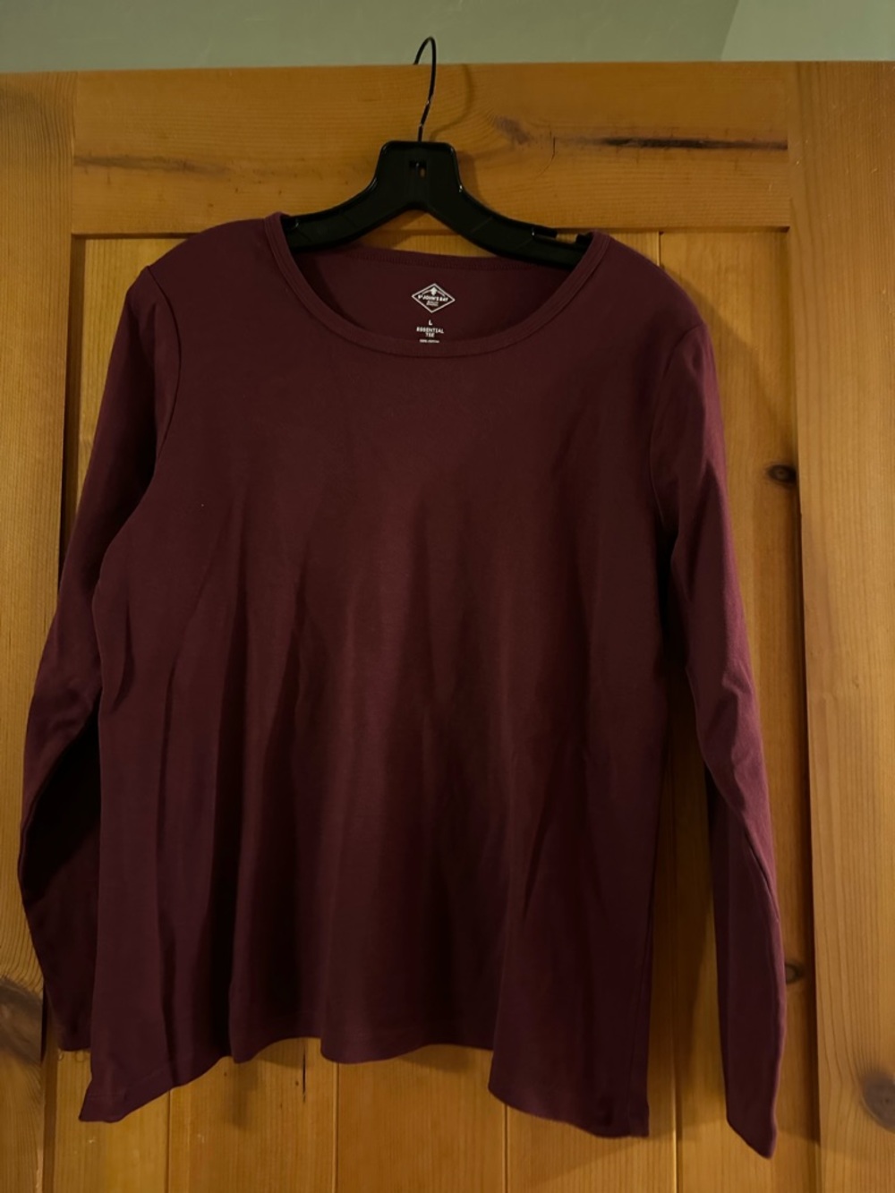 St. John’s bay Long-Sleeve Crewneck Top - Deep Burgundy washed, not dried